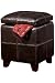 15" Square Leather Newman Storage Ottoman