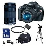 Canon EOS Rebel T3 SLR Digital Camera w/ 18-55mm & 75-300mm Full Photo Experience kit