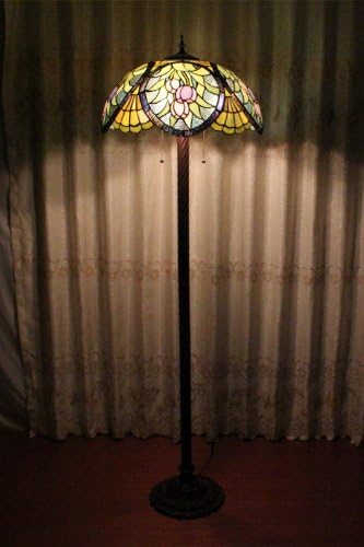Tiffany 20-inch European-style stained glass floor lamp tulip bulbs 3