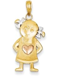 14k and Rhodium Girl Pendant Cyber Monday Special