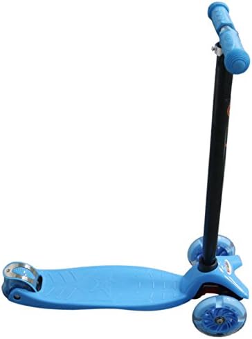 ANLENG Mini Kick Micro Scooter Kids Sport 3 Wheel Bike - LED Wheels - T-bar Adjustable Handle (BLue)
