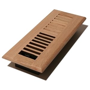 Decor Grates WL310-U 3-Inch by 10-Inch Wood Louver Floor Register, Unfinished Oak