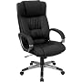 Leather Office Chair - High Back Executive Chair - BT-9002H-BK-GG