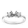 18k White Gold Prong-Set Engagement Ring Setting with Round Sidestones (1/3 cttw)
