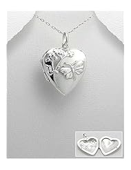 Heart Locket pendant Necklace In 92.5 Sterling Silver