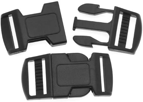 Paracord / Parachute Cord Black Plastic Buckles 25mm / 1 Inch (2 Sets)