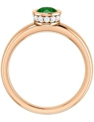18K Rose Gold 7.00x5.00mm Oval Cut Chrome Tourmaline and Diamond Ring -- LIFETIME WARRANTY
