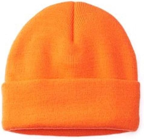 Tek Gear Warmtek Knit Lined Watchcap Beanie Hat Adult Unisex One Size Orange