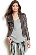 Armani Exchange Womens Cropped Faux Leather Jacket