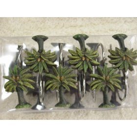 Palm Trees Shower Curtain Hooks - set of 12