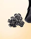 Flower Two Finger Ring - JET (7/8)