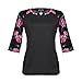 Blooming Jelly Women's Floral Print Long Raglan Sleeve Tees T Shirts