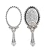 Inpouch Decorative Vintage Style Silver Tarnish Free Hand Held Vanity Mirror