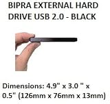 BIPRA 80GB 80 GB External USB 2.5 Pocket Size Hard Drive - Black