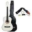 Austin Bazaar 38" White Guitar with Carrying Bag And Accessories