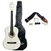 38 Inch White Acoustic Guitar with Gig Bag and Accessories