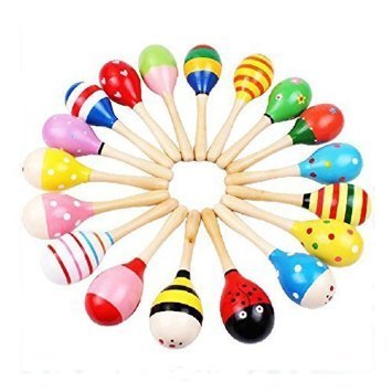 1PC Baby Kids Sound Music Gift Toddler Rattle Musical Wooden Sand Hammer Toys