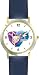 Two Ballerinas - Ballet Dancers Montage WATCHBUDDY&reg; DELUXE TWO-TONE THEME WATCH - Arabic Numbers - Blue Leather Strap-Size-Large ( Men's Size or Jumbo Women's Size )