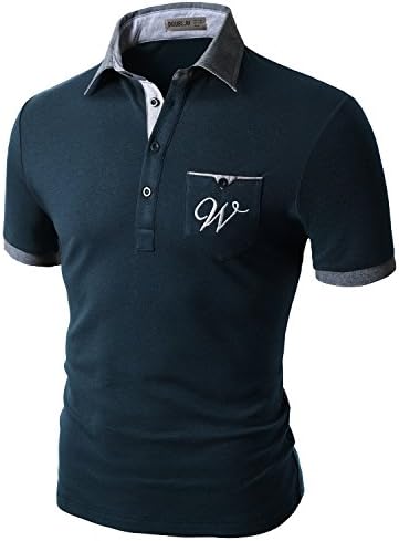 Doublju Mens Crew Neck Various Colors big size NAVY T-shirts,2XL