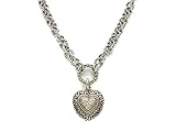 0.15 cts Diamonds Heart Charm Sterling Silver Necklace by Effy Collection