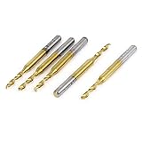 uxcell PCBドリルビット　3.175x2.0x12mm　tin被覆　2フルート　スパイラル　5個入り