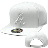 MLB American Needle ColorZ Solid White Cap Hat Flat Bill Snapback Atlanta Braves