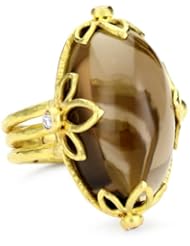 Julieli "Metaform" 18k Gold Smoky Quartz and Diamond Classic Ring