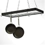 Rogar Black Rectangular Pot Rack with Grid 30" x 15"