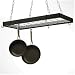 Rogar Black Rectangular Pot Rack with Grid 30" x 15"