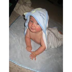 Just One Year Hooded Splish-Splash Towel - Blue