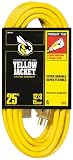 Woods 2883 Yellow Jacket 25-Foot 12/3 SJTW Yelllow 15 Amp/125 Volt Rated Outdoor Extension Cord with PowerLite Plug