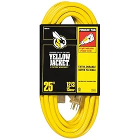 Woods 2883 Yellow Jacket 25-Foot 12 3 SJTW Yelllow 15 Amp 125 Volt Rated Outdoor Extension... by Woods