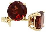 January Birthstone 14K Gold Basket Set Stud Earrings, w/ 1 carat Size (6 mm) Brilliant Cut Natural Garnet
