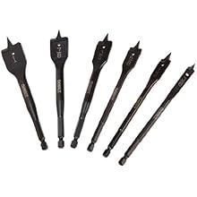 DEWALT DW1587 6 Bit 3/8-Inch to 1-Inch Spade Drill Bit Assortment