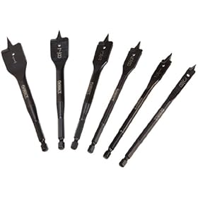 DEWALT DW1587 6 Bit 3/8-Inch to 1-Inch Spade Drill Bit Assortment
