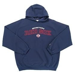 Boston Red Sox MLB "Goalie" Hooded Sweatshirt (Navy Blue) (Full Chest Logo)