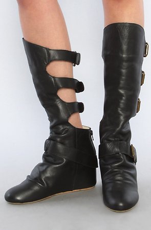 80%20 The Cody Buckle Back Hidden Wedge Boot in Black,Shoes for Women from 80%20