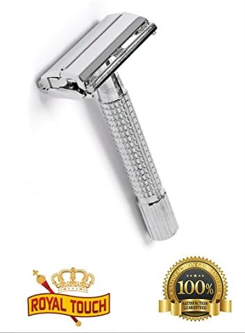 Royal Touch Heavy Duty Safety Razor - Comes with 5 blades - Non Slip - High Quality - Fits all Double Edge blades