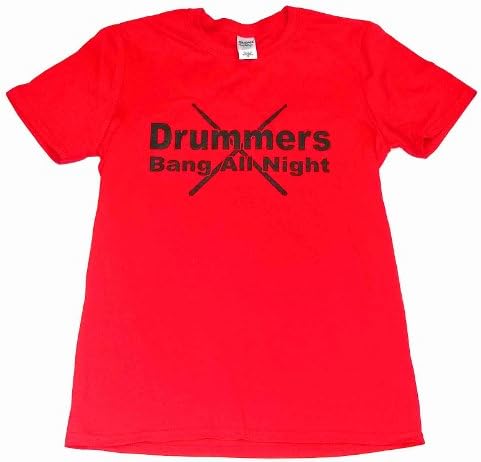 Drummers Bang All Night Men's T-Shirt SmallRed