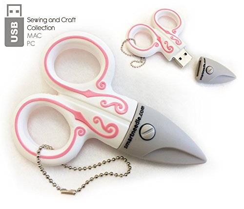 Smartneedle USB4GBWHT USB 4 Gb White Embroidery Scissors Art and Craft Product