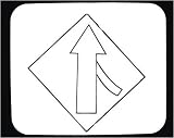Mouse Pad with board, banner, black and white, indication, symbol, arrow, merge, sign, traffic