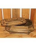 Rustic Brown Hand Crafted Steel Box with Lid for Storage or Decoration