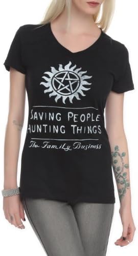 Hot Topic Women's Supernatural Family V-Neck Business T-Shirt