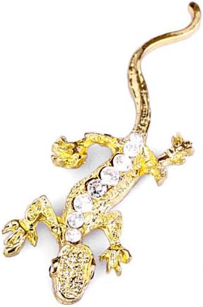 Golden Vivid Lizard Cabrite Metal Crystal Sticker Decal Emblem Overlay Plated 3D Universal