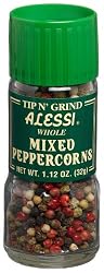 Alessi Whole Mix Peppercorns, 1.12-Ounce Grinder (Pack of 6)