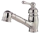 Danze D457014SS Opulence Single Handle Kitchen Faucet with Pull-Out Spout and Lever Handle, Stainless Steel