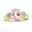 Gold-Exotic: 14K Kunzite and Diamond Ring