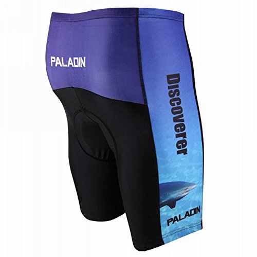 Paladin Mens Cycling Shorts Discoverer Dolphin Shark with 3D Padded Shorts :SIZE "M"