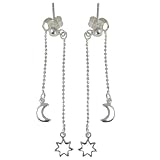 Boucles d'oreilles Lunes et �toiles en Argent 925par ShalinIndia