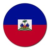 Haiti Flag Round Mouse Pad